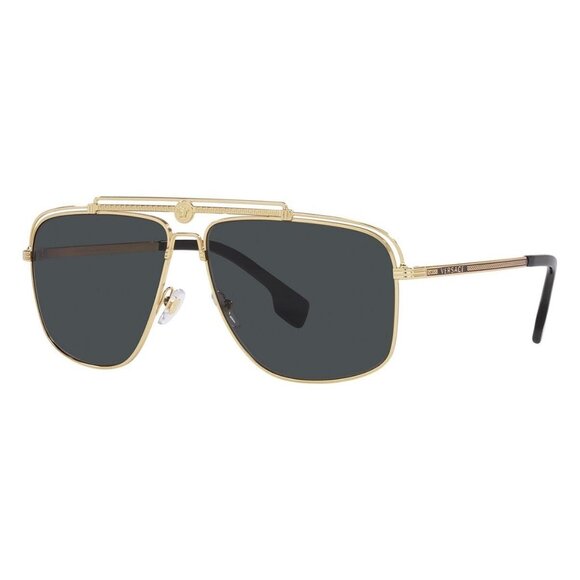 A0827Z New VERSACE Gold Rectangle VE2242 100287 Sunglasses Women - Picture 1 of 5